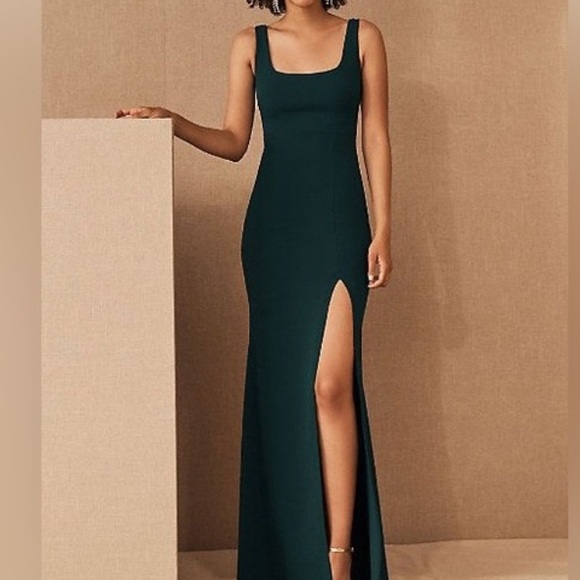 BHLDN Dresses & Skirts - BHLDN square neck hunter green maxi dress
